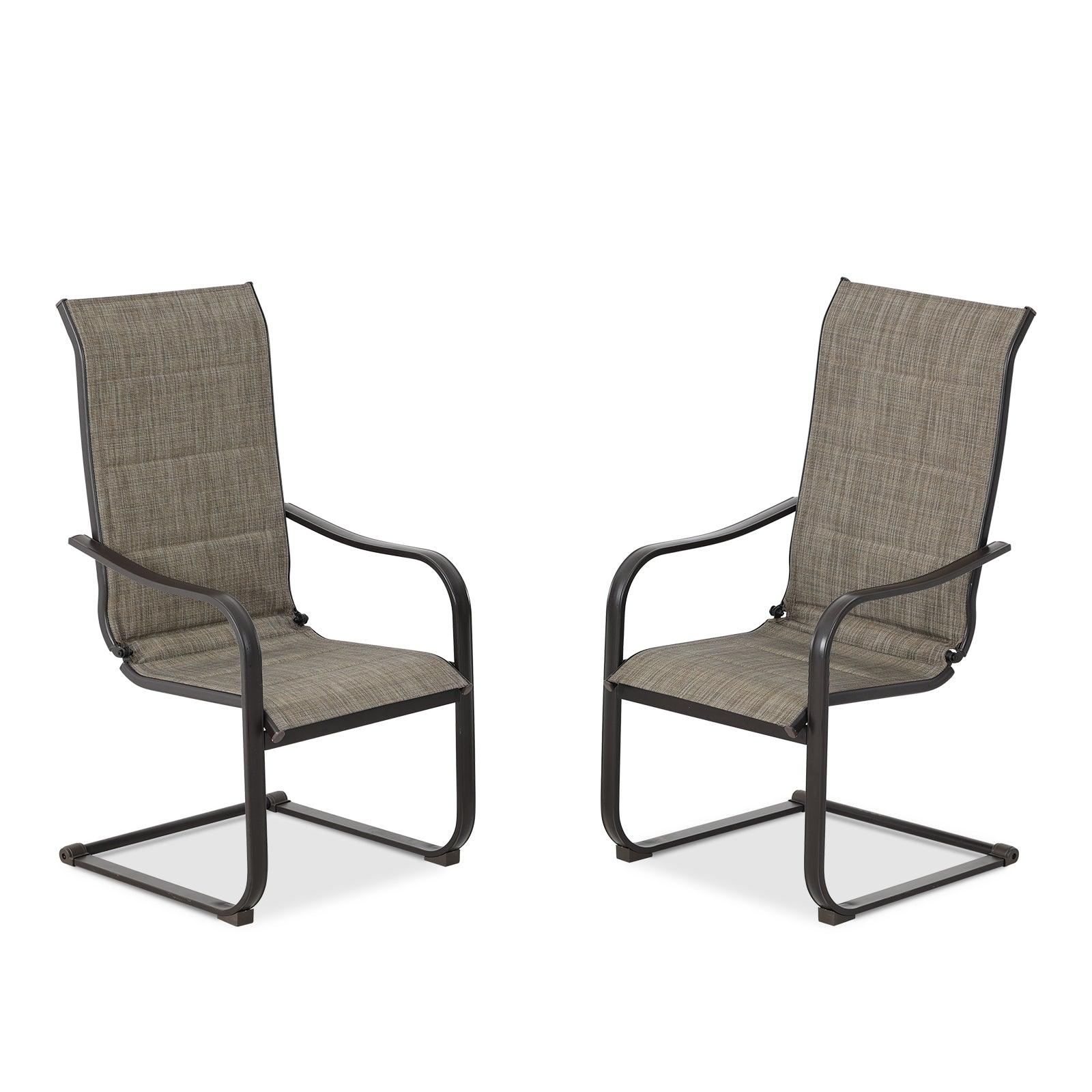 2 Pieces C-spring Motion Patio High Back Dining Chairs - Aoodor